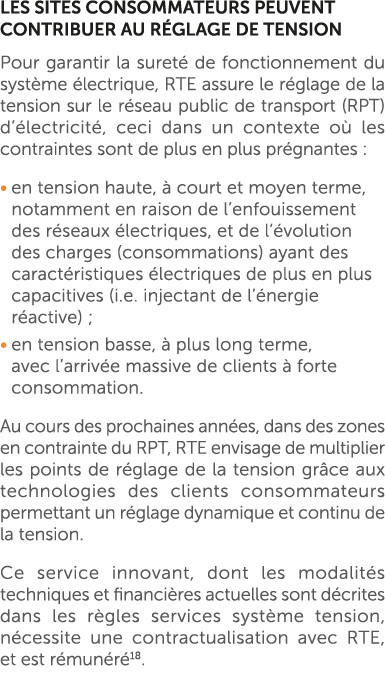 Les sites consommateurs peuvent contribuer au r glage de tension Pour garantir la suret de fonctionnement du syst me...