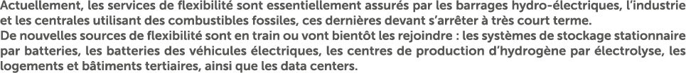 Actuellement, les services de flexibilit sont essentiellement assur s par les barrages hydro  lectriques, l’industri...