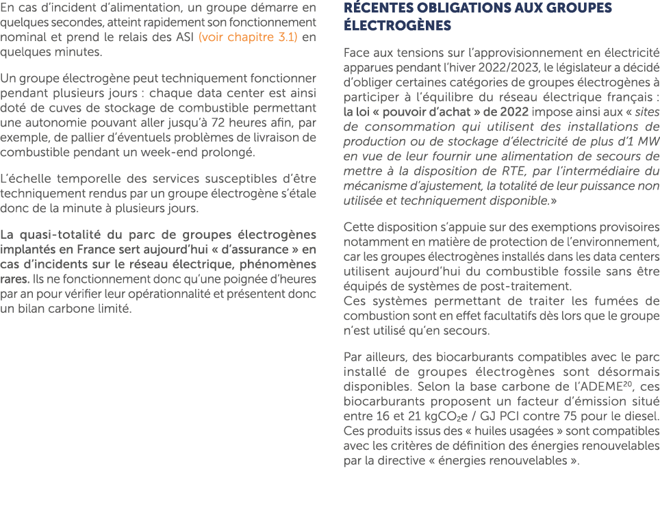 En cas d’incident d’alimentation, un groupe d marre en quelques secondes, atteint rapidement son fonctionnement nomin...
