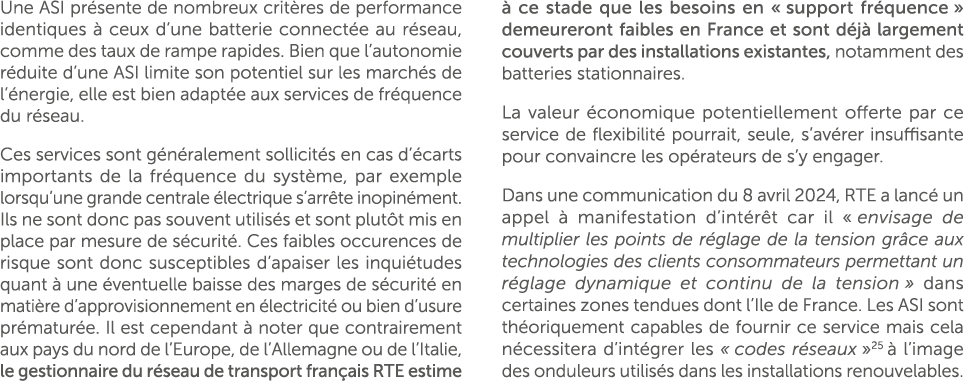 Une ASI pr sente de nombreux crit res de performance identiques  ceux d’une batterie connect e au r seau, comme des ...