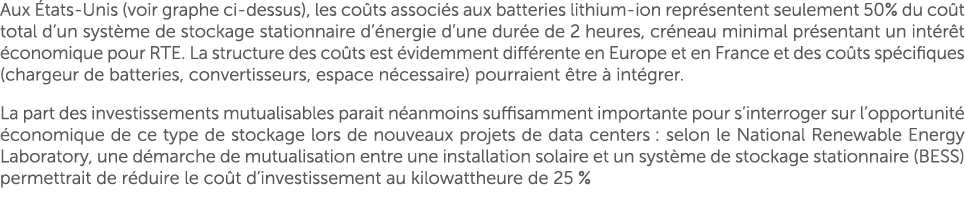 Aux tats Unis (voir graphe ci dessus), les co ts associ s aux batteries lithium ion repr sentent seulement 50% du co...