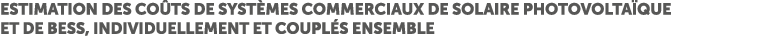 Estimation des co ts de syst mes commerciaux de solaire photovolta que et de BESS, individuellement et coupl s ensemble