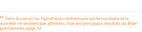 29 Dans le cas o les hypoth ses ambitieuses sur le nucl aire et la sobri t  ne seraient pas atteintes. Voir les prin...