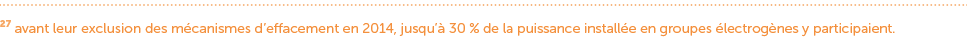 27 avant leur exclusion des m canismes d’effacement en 2014, jusqu’ 30 % de la puissance install e en groupes  lectr...