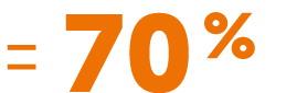 = 70 %