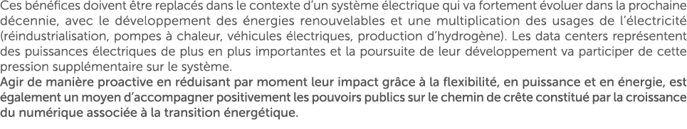 Ces b n fices doivent tre replac s dans le contexte d’un syst me  lectrique qui va fortement  voluer dans la prochai...