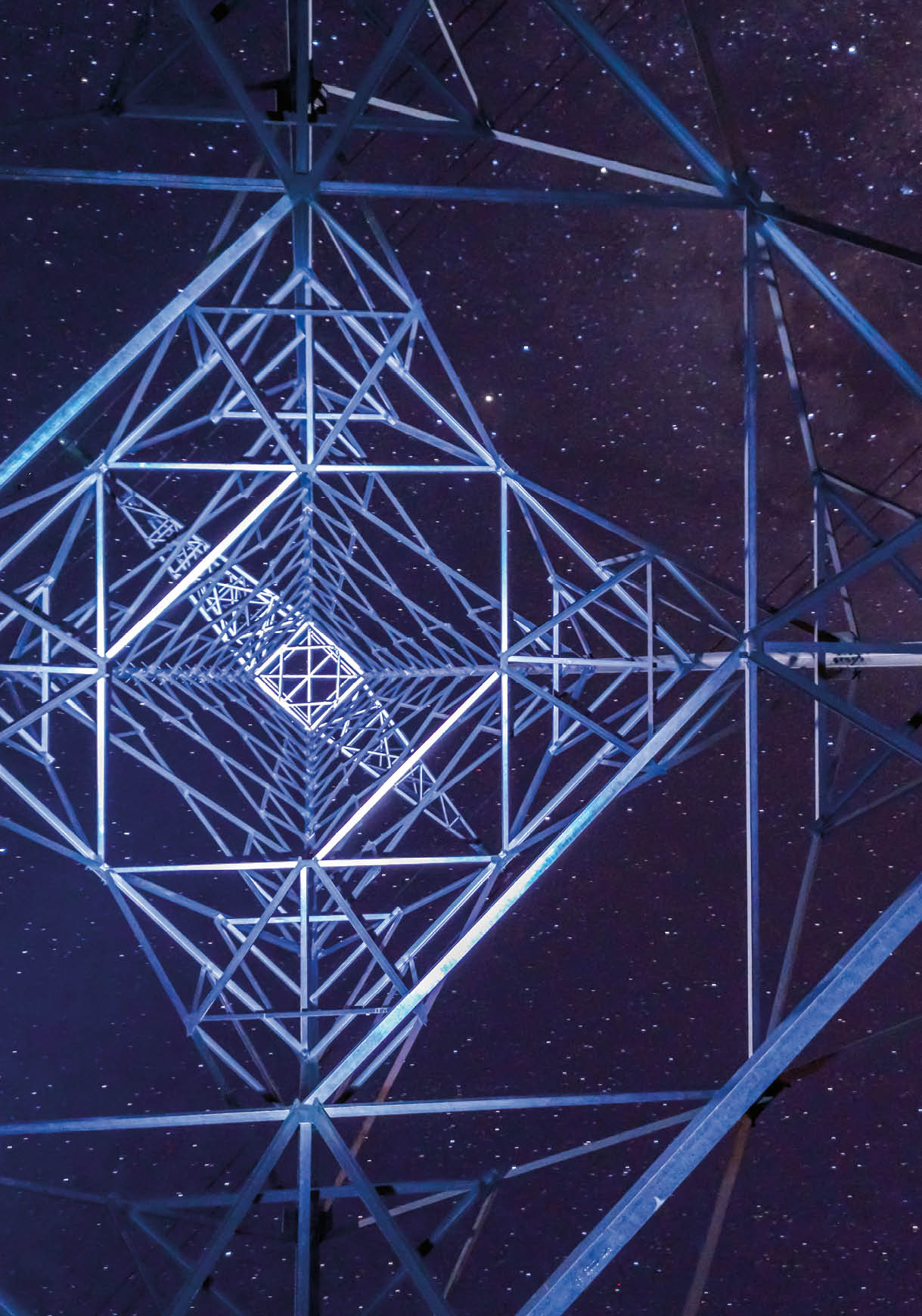 Electric pylons on a sunset with beautiful clouds.