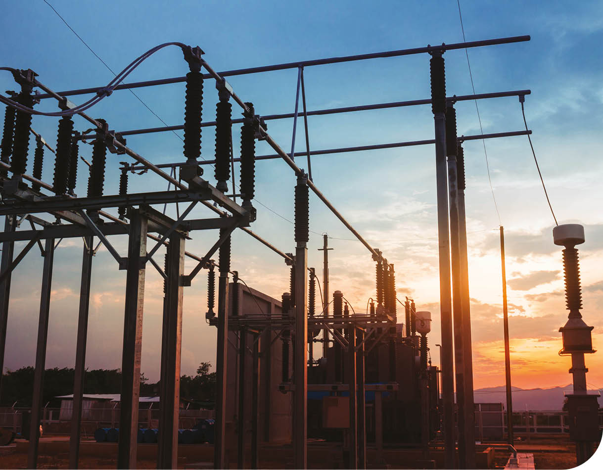 Electricity Authority Station, power plant, energy concept, evening sky