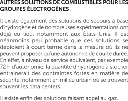 AUTRES SOLUTIONS DE COMBUSTIBLES POUR LES GROUPES LECTROG NES Il existe  galement des solutions de secours   base d’...